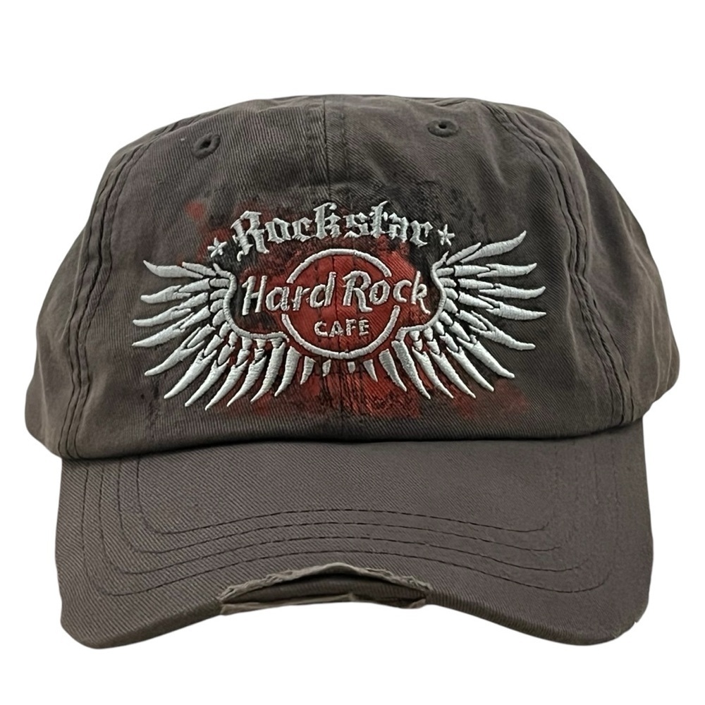 Hard Rock Cafe's "RockStar San Antonio" Adjustable Brown Distressed Baseball Cap